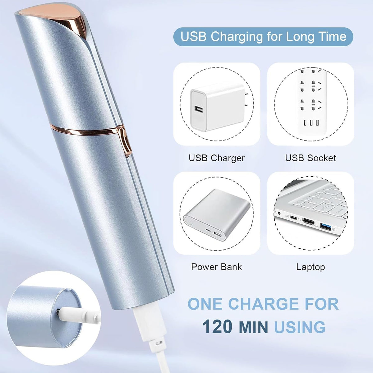 innobeaut Electric Facial Hair Remover in packaging with accessories