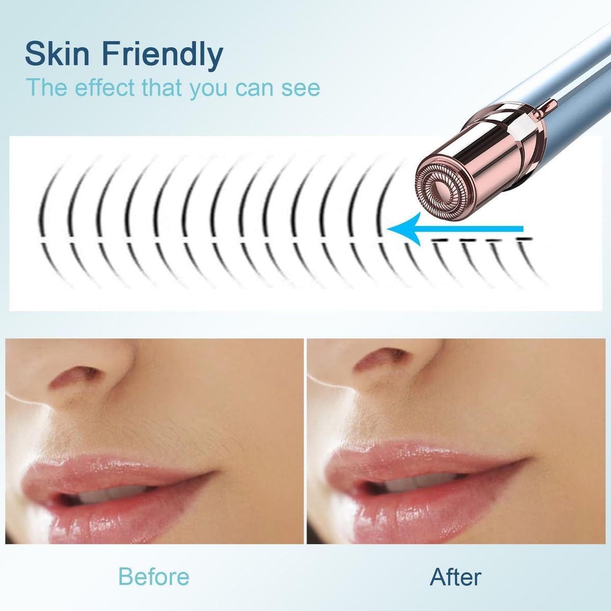 innobeaut Electric Facial Hair Remover with three replacement heads displayed