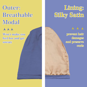 Inside view of NICPOO Silk Satin Bonnet showing silk lining