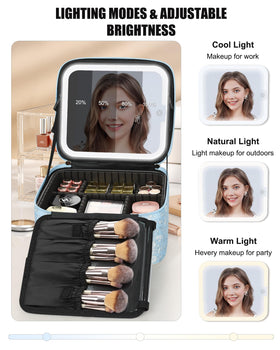 Inside view of Relavel Travel Makeup Bag showing storage compartments