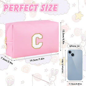 Inside view of URSKYTOUS Initial Makeup Bag with cosmetics