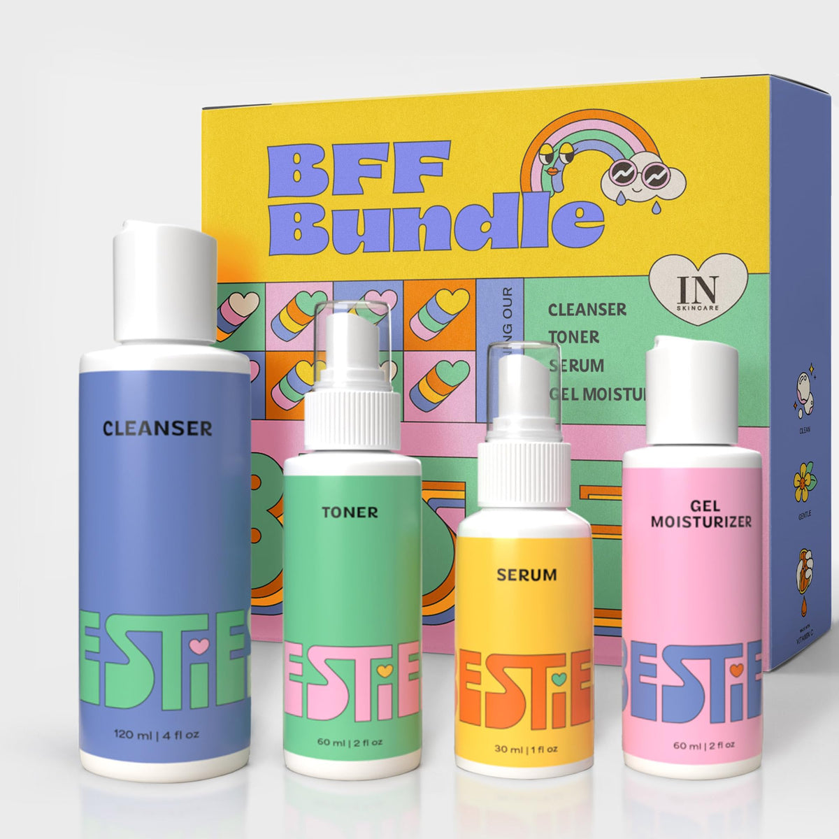 InstaNatural Besties BFF Four Step Kit front view with all products