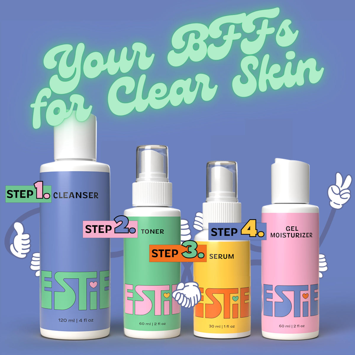 InstaNatural Besties Toner bottle with Vitamin C and Witch Hazel