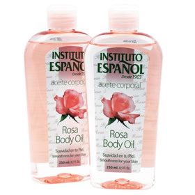 Instituto Español Rosa Body Oil front view with packaging