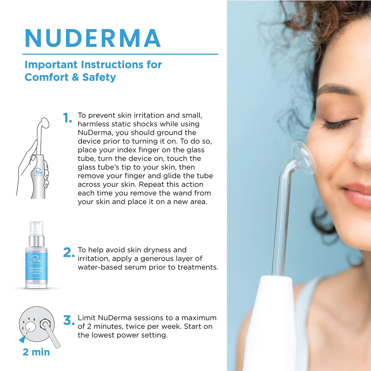 Instruction manual and quick-start guides for NuDerma