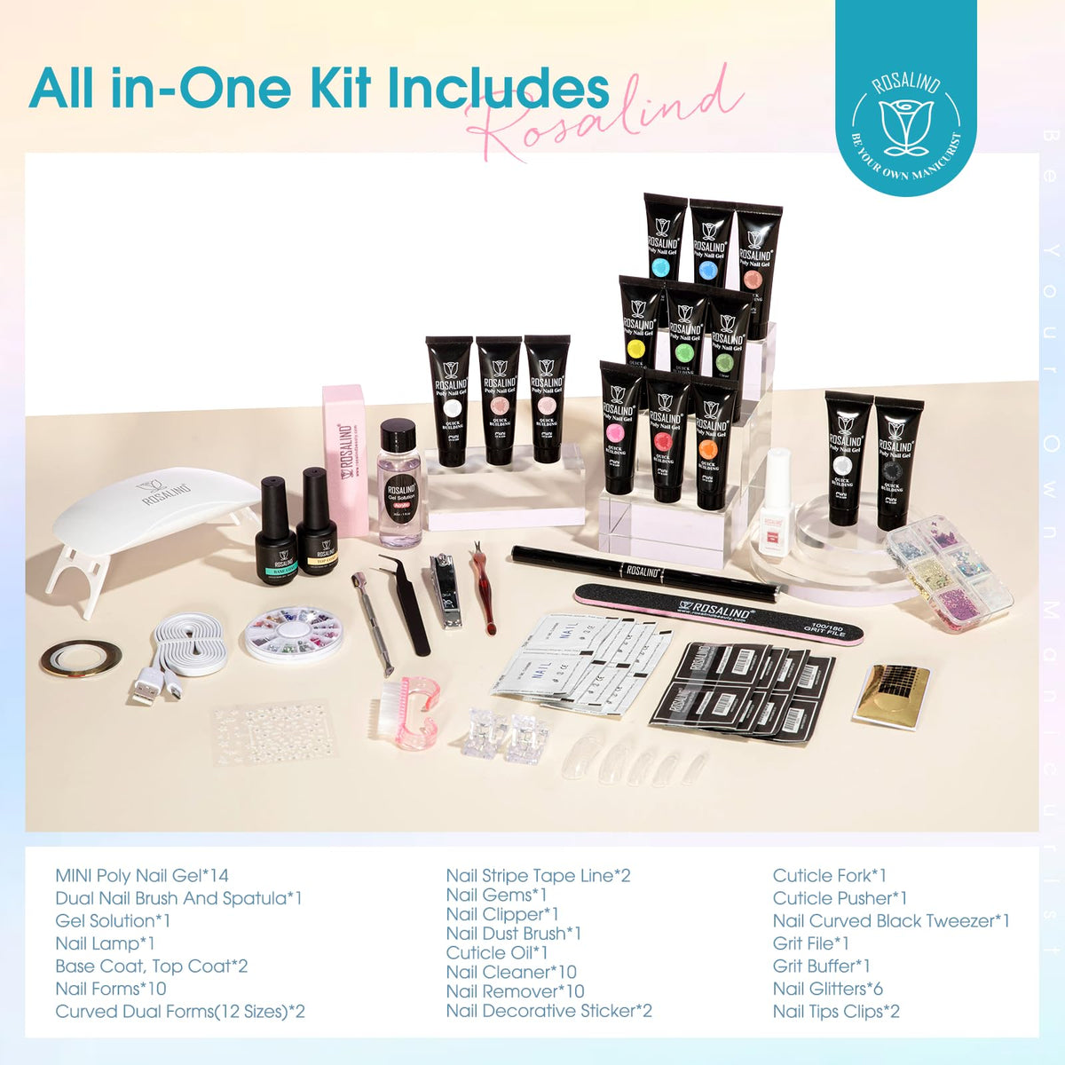 Instruction manual for ROSALIND Poly Nail Gel Kit
