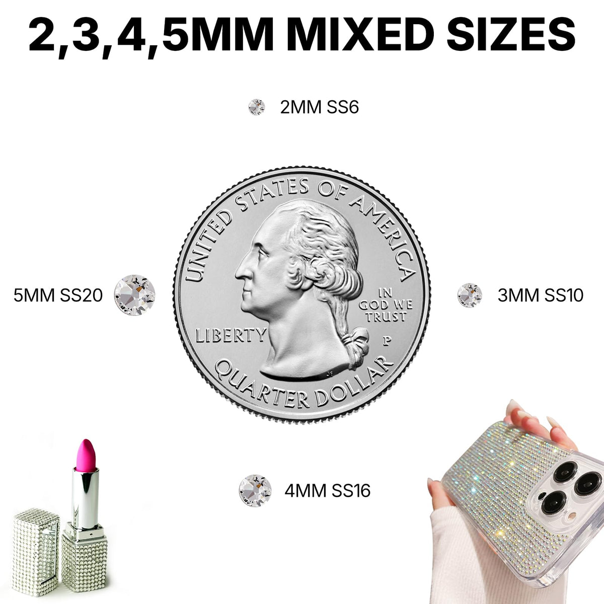 Instruction manual with tips for using rhinestones