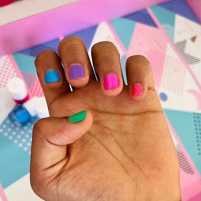 Instructions for using Piggy Paint Nail Polish displayed