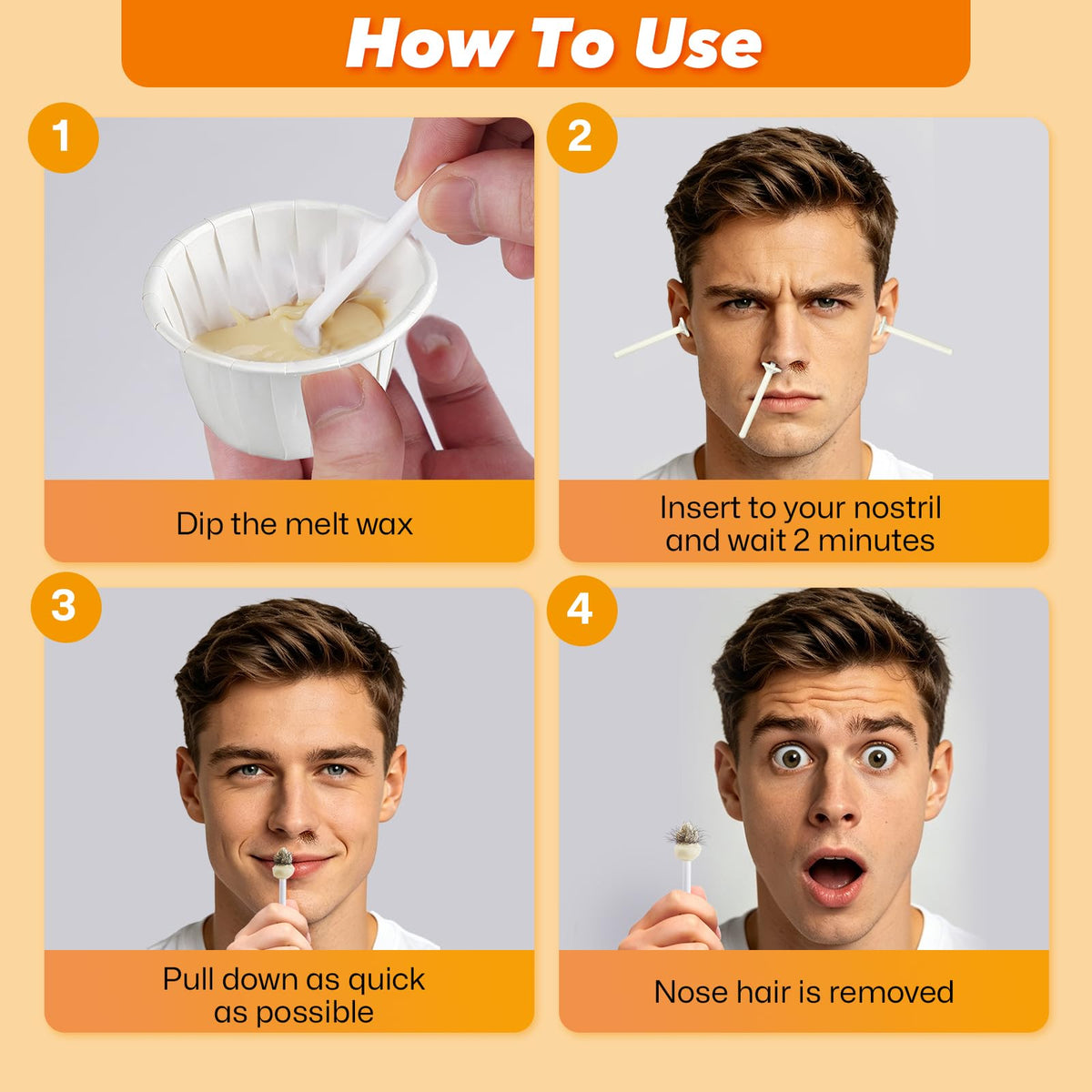 Instructions for Wokaar Nose Wax Kit application