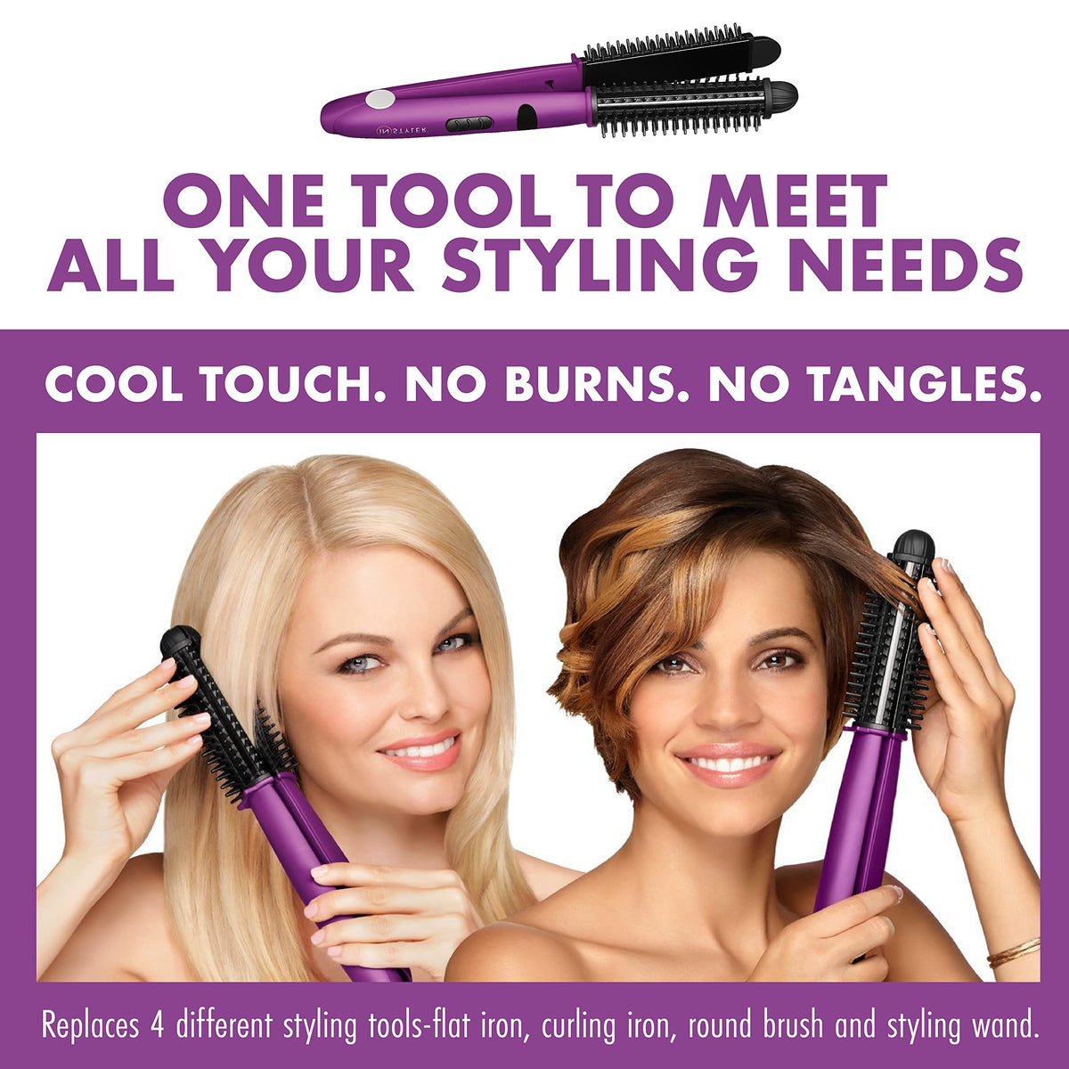 InStyler Pro Hair Straightener side view showing cool touch bristles