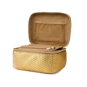 Interior compartments of LAURA GELLER NEW YORK Train Case