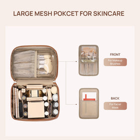 Interior compartments of Telena Large Makeup Bag showing organisation