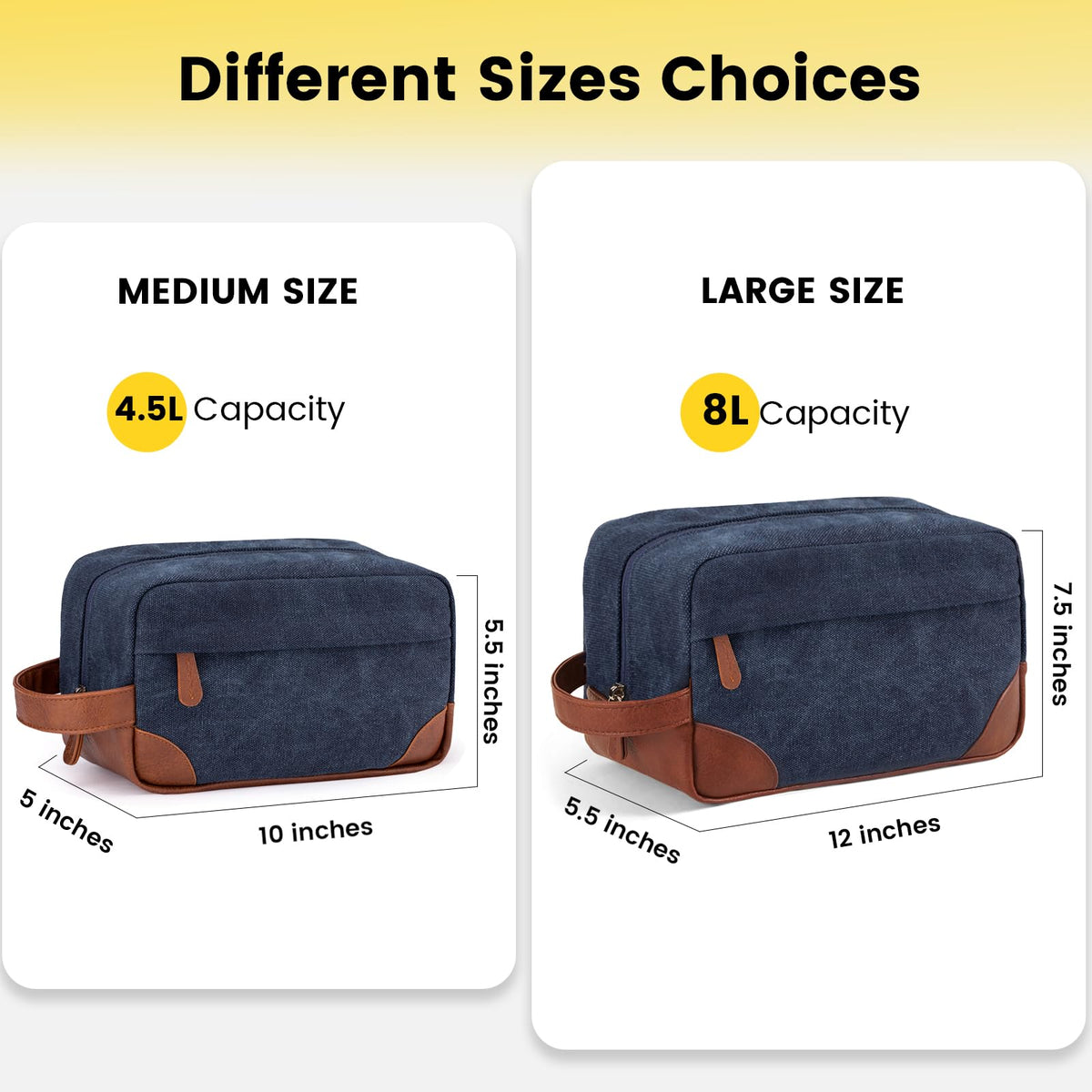 Interior compartments of Vorspack Canvas Travel Toiletry Bag