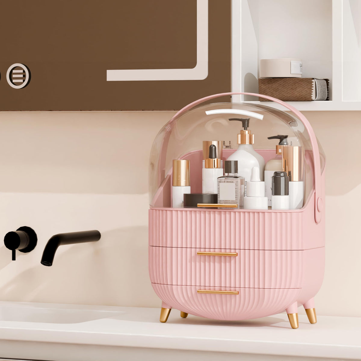 interior layout of lurcns Vanity Organizer showing compartments