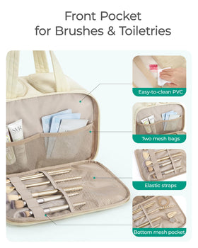 Interior of BAGSMART Toiletry Bag with mesh pockets