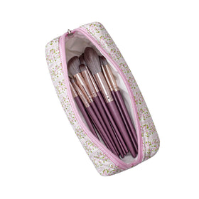 Interior of HHQQWZ Floral Makeup Bag showing large capacity