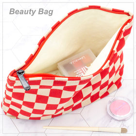 Interior of PAZIMIIK makeup bag with spacious canvas lining