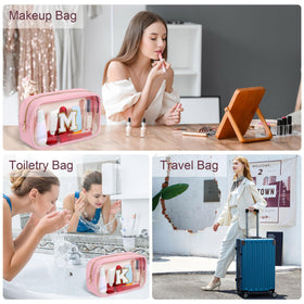 Interior of YOOLIFE Initial Travel Makeup Bag showing storage space