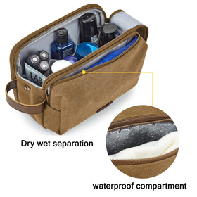 Interior view of BAGSMART Toiletry Bag showing elastic bands and pockets