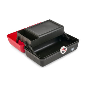 Interior view of Caboodles On-The-Go Girl Makeup Box showing compartments