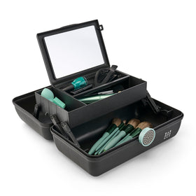 Interior view of Caboodles On-The-Go Girl Makeup Box with compartments
