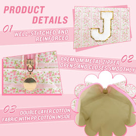 Interior view of ChaoGreat quilted makeup bag showing space