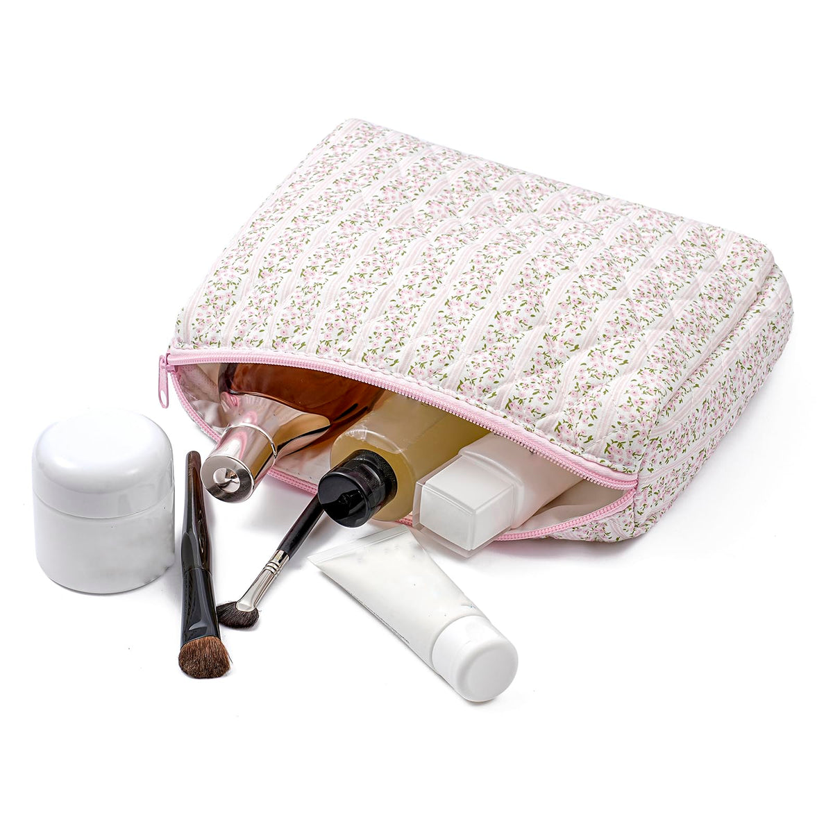 Interior view of HHQQWZ Makeup Bag showing spacious compartments