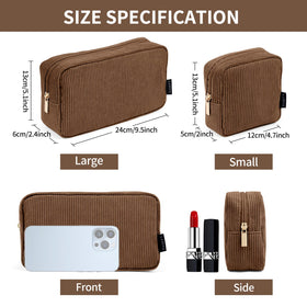 Interior view of MAGEFY large makeup bag with pockets