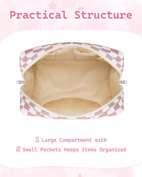 Interior view of Narwey makeup bag showing compartments