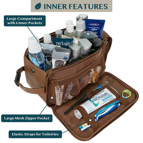 Interior view of PAVILIA Toiletry Bag showing compartments