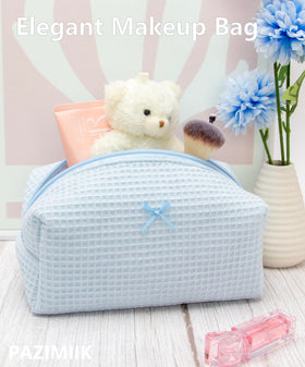Interior view of PAZIMIIK Cozy Makeup Bag showing storage space
