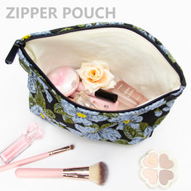 Interior view of PAZIMIIK Flat Makeup Bag with canvas lining