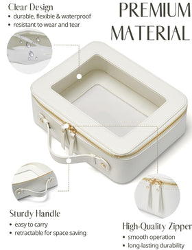 Interior view of Popvibe Clear Makeup Case showing spacious design