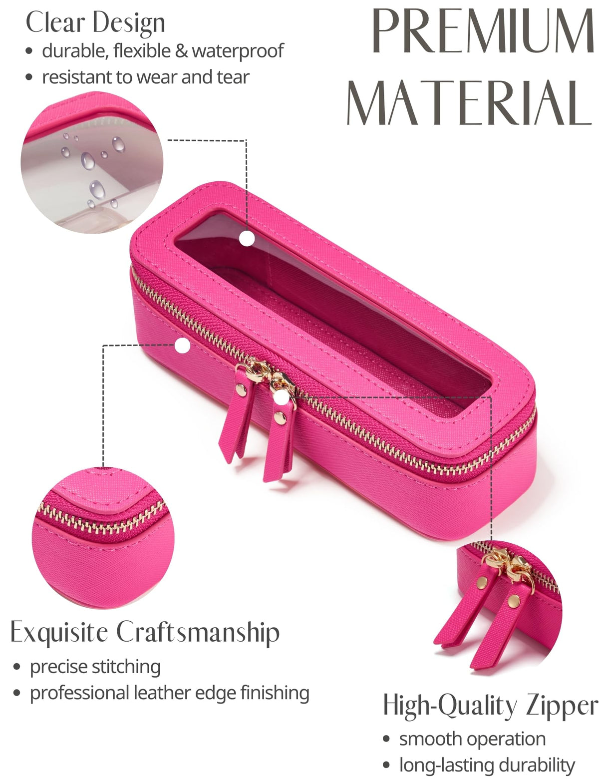 Interior view of Popvibe Slim Makeup Brush Bag with makeup brushes and essentials