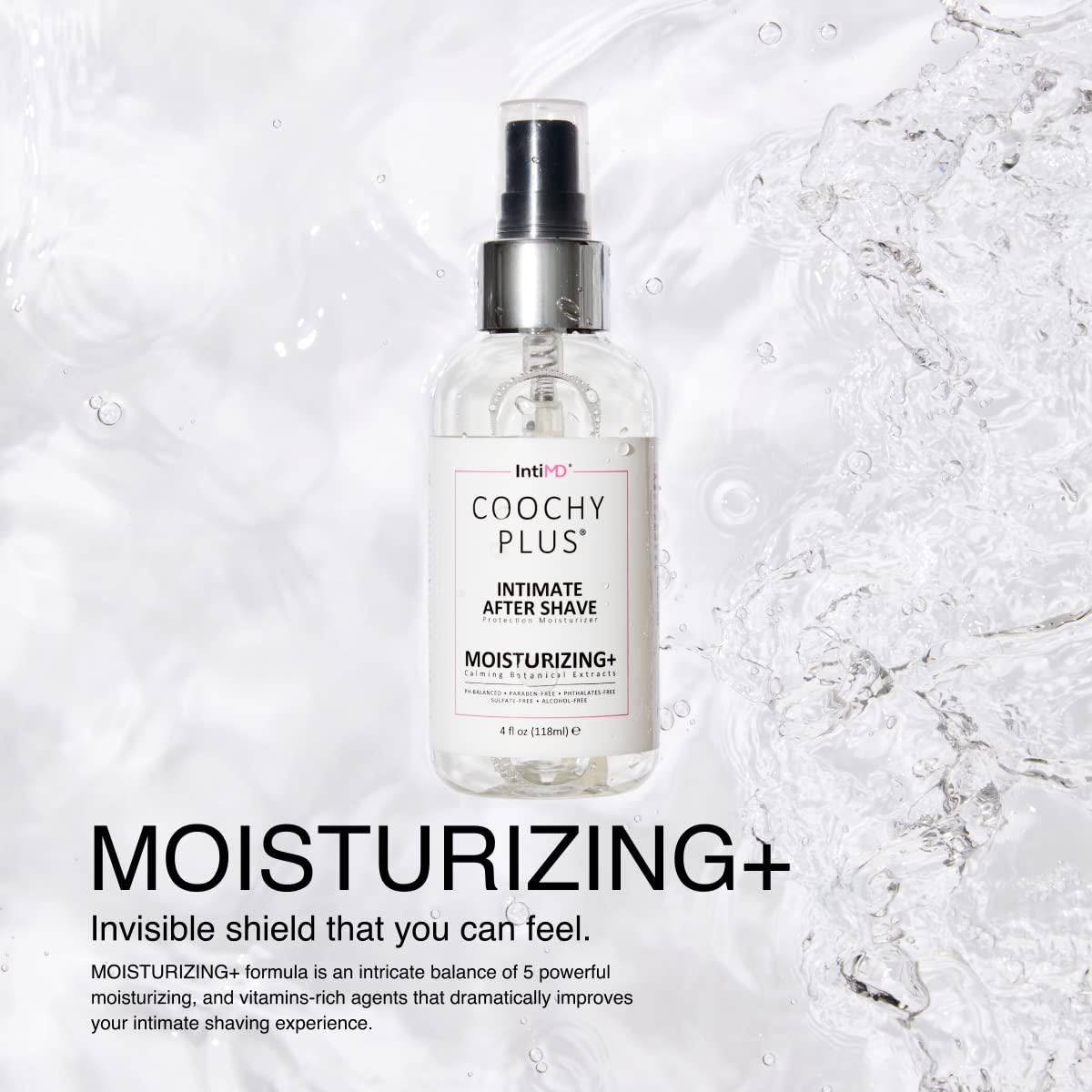 IntiMD Coochy Plus After Shave Mist 168g side view