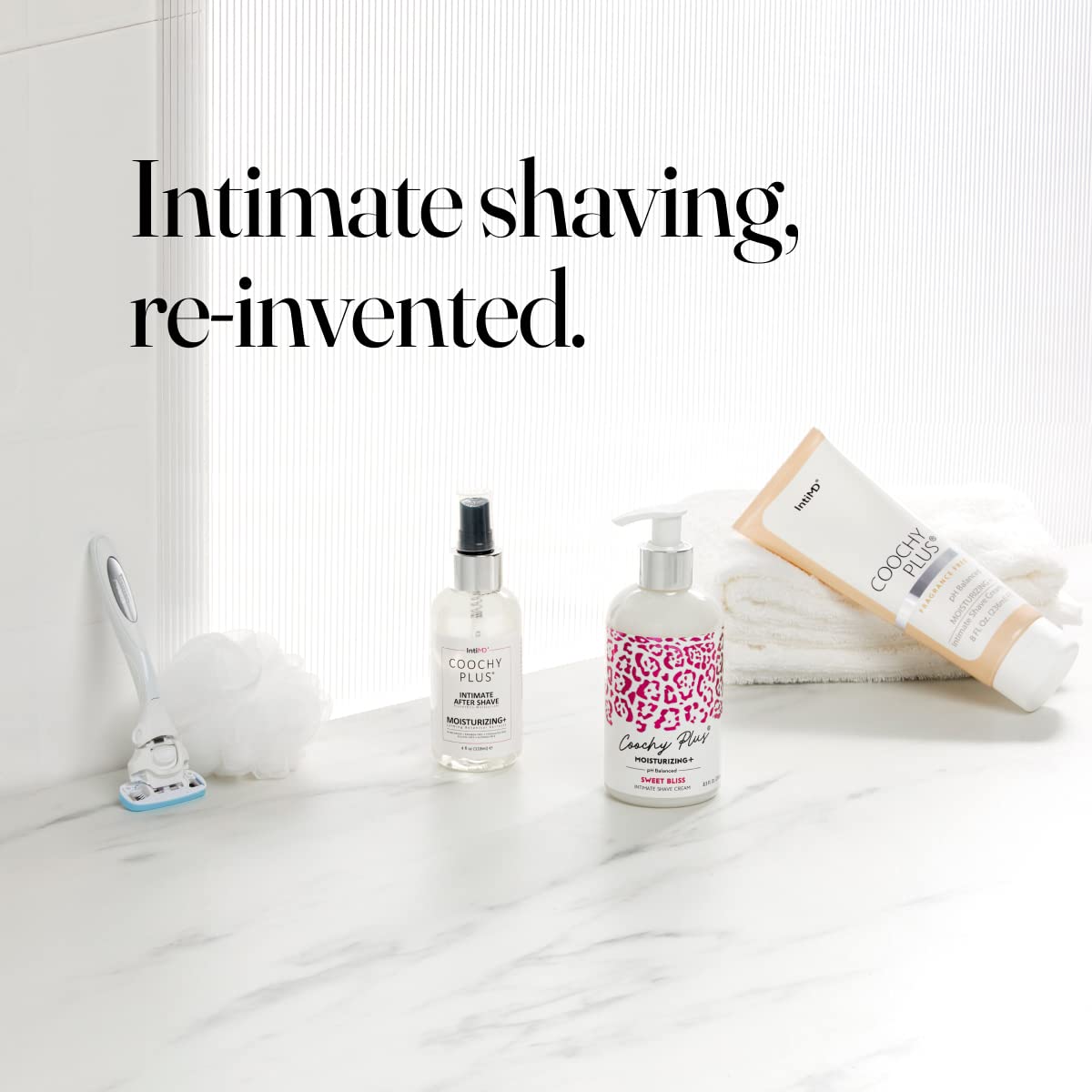 IntiMD Coochy Plus After Shave Mist 168g with other shaving products