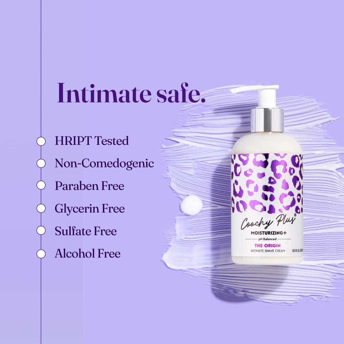 IntiMD Coochy Plus Intimate Shaving Cream with ingredients