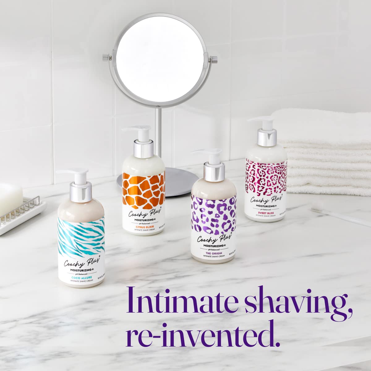 IntiMD Coochy Plus Intimate Shaving Cream with shaving accessories