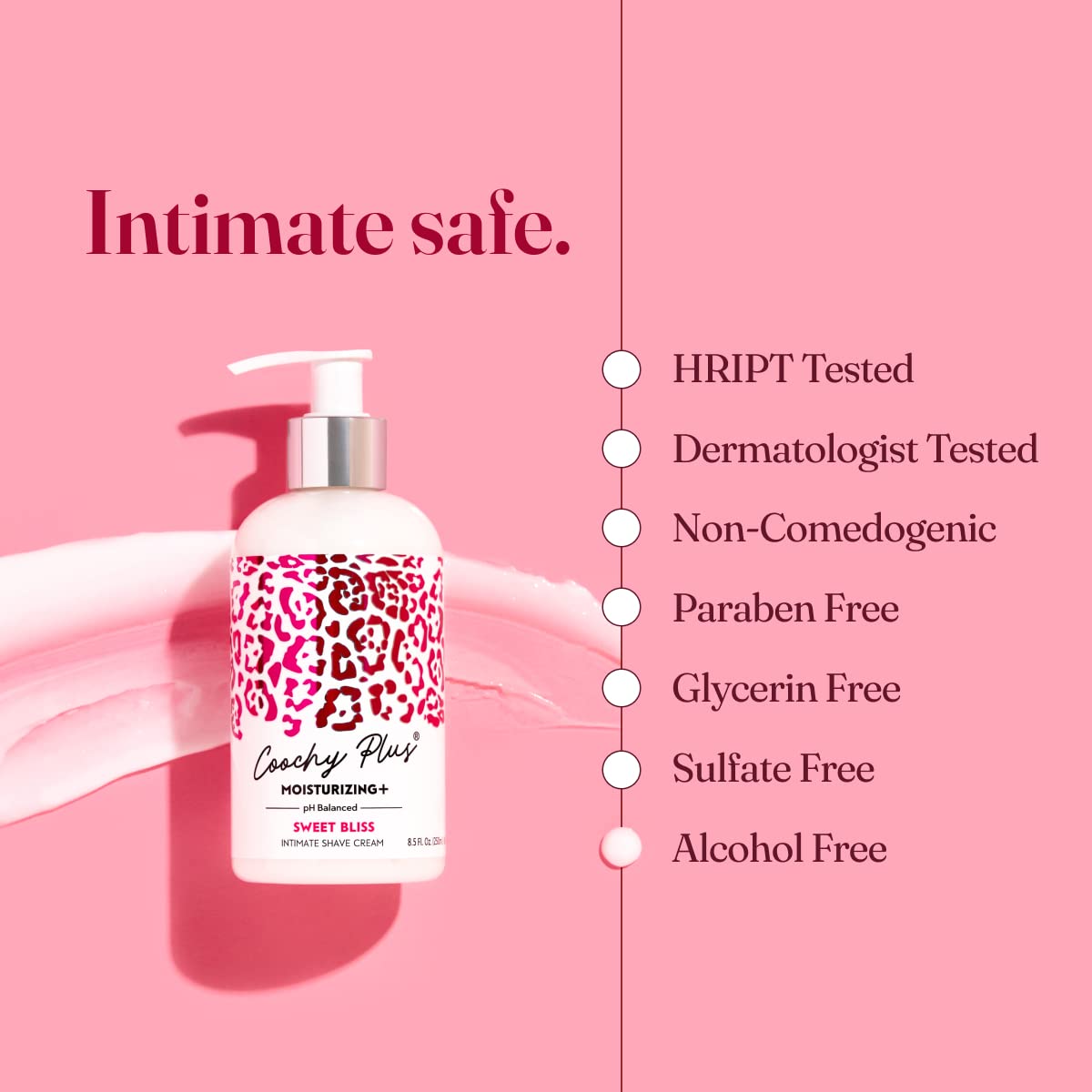 IntiMD Coochy Plus Sweet Bliss Intimate Shaving Cream application on skin
