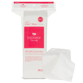 Intrinsics Large Silken 4x4 Esthetic Wipes front view with packaging