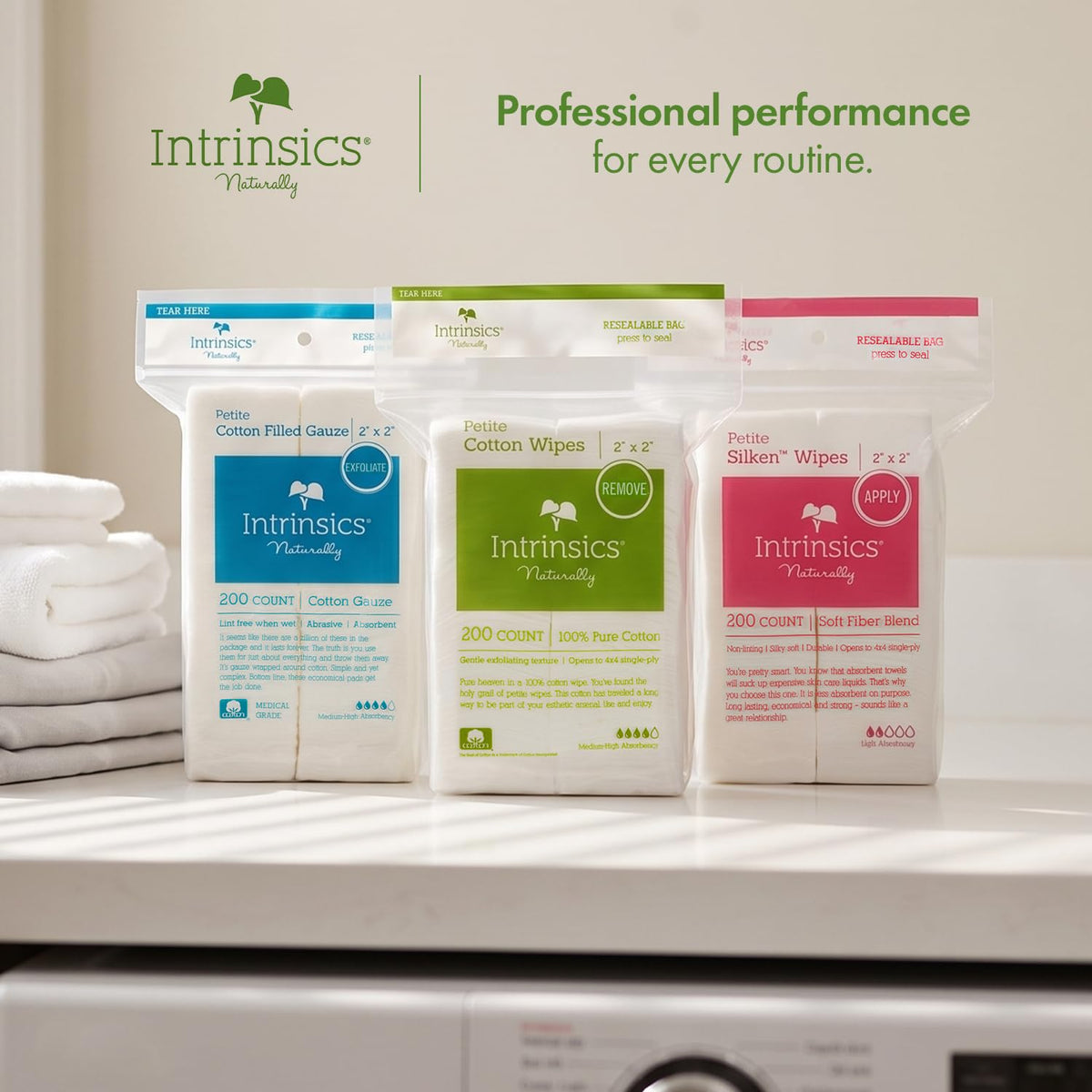 Intrinsics Petite Silken Esthetic Wipes close-up of texture