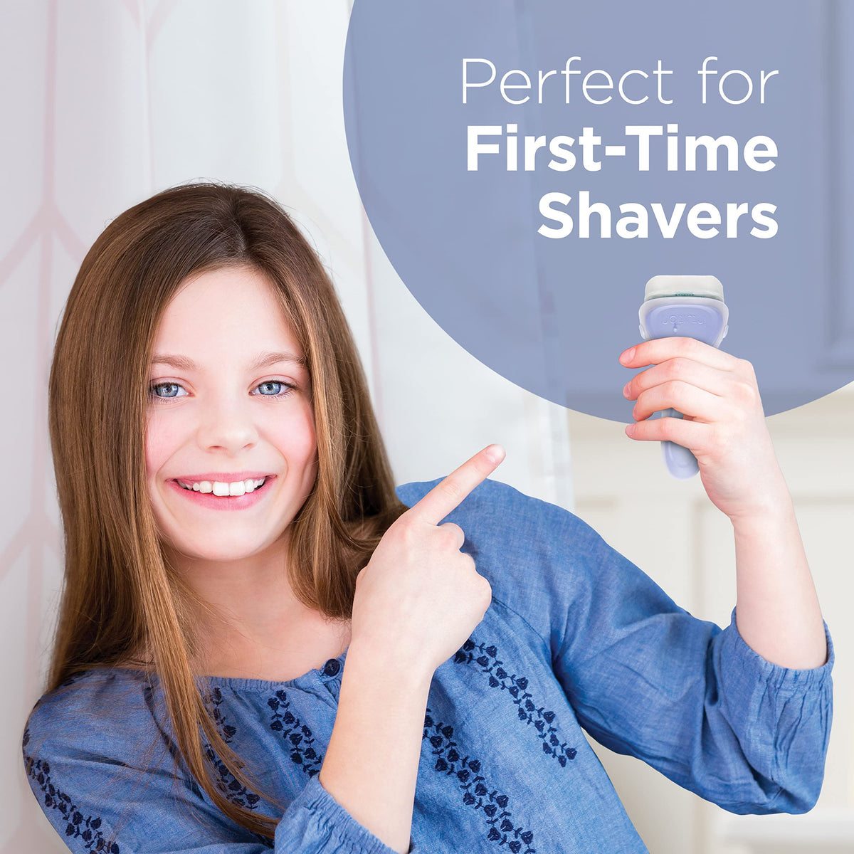 INTUITION Pure Nourishment Razor refills on a bathroom counter