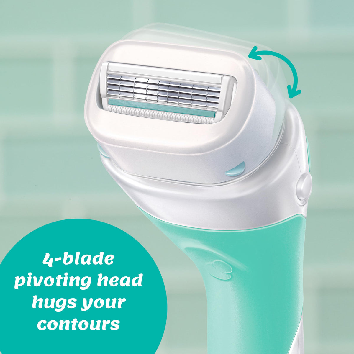 INTUITION Sensitive Care Razor side view showing pivoting head