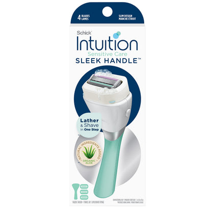 INTUITION Sleek Razor for Women with aloe and 3 blade cartridges