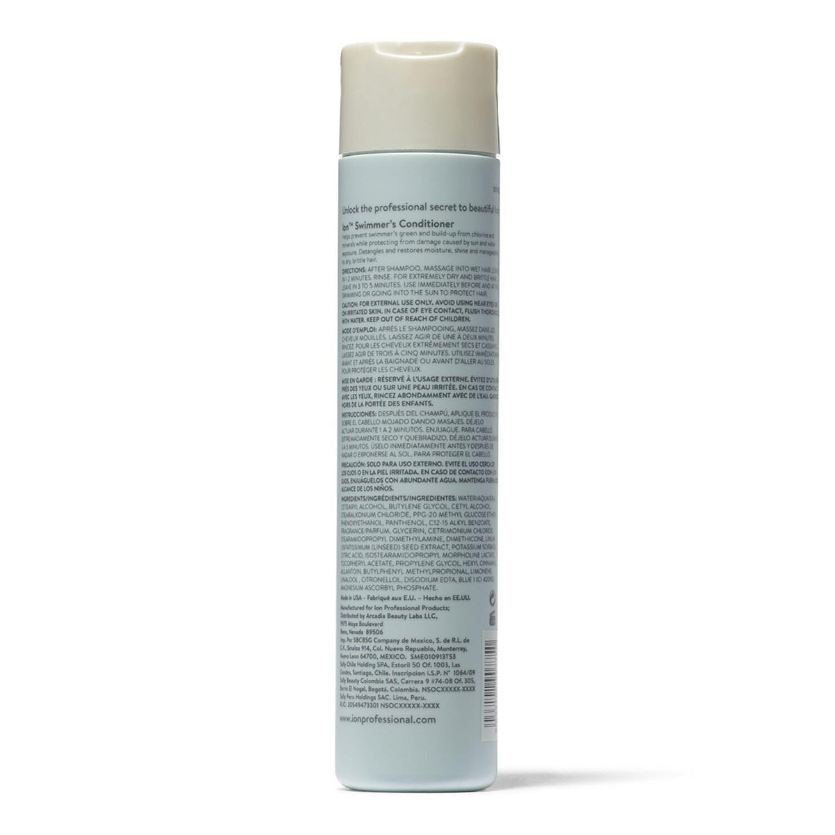 ion Hard Water Conditioner 340g back view with ingredients