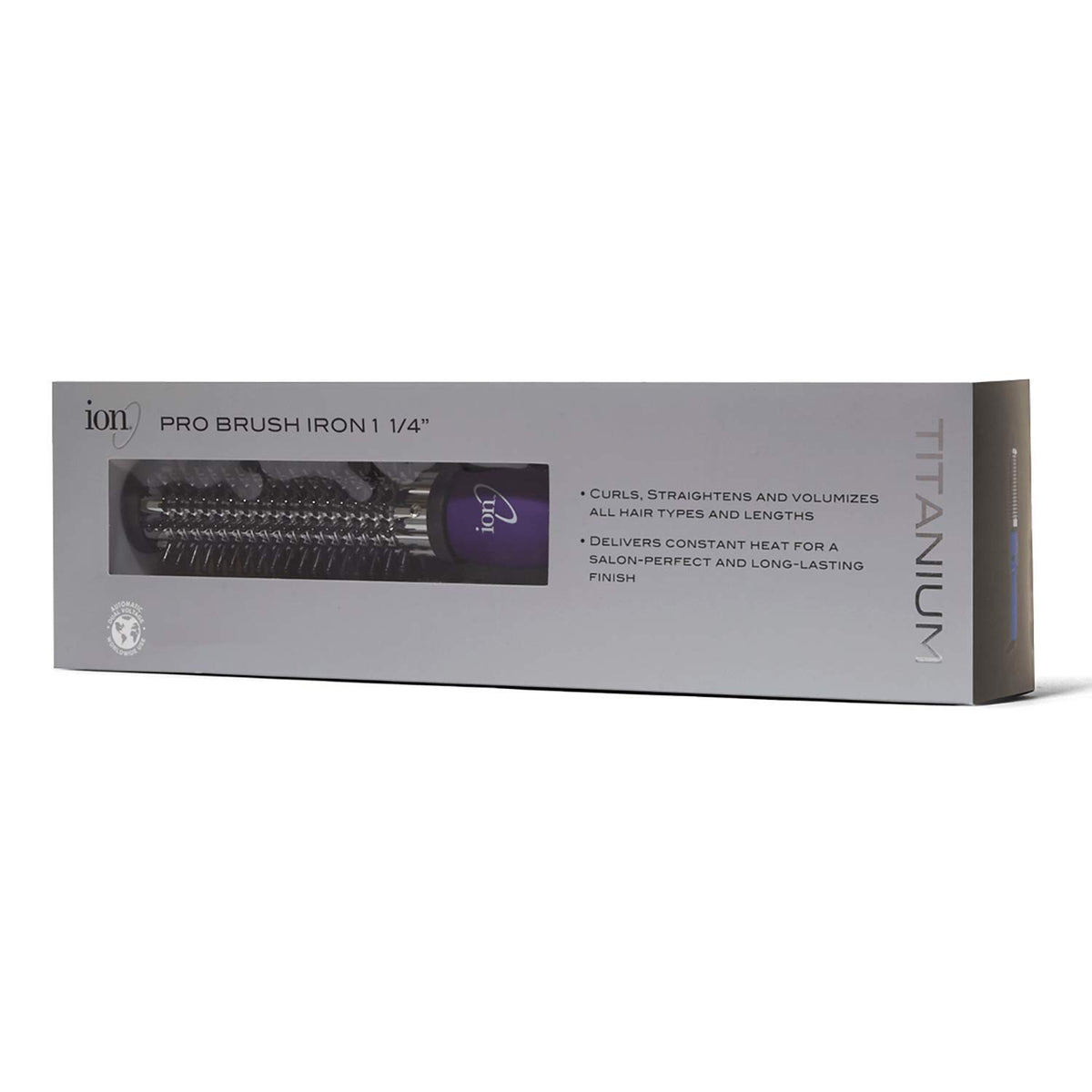 ion Titanium Pro Brush Iron back view with long titanium barrel