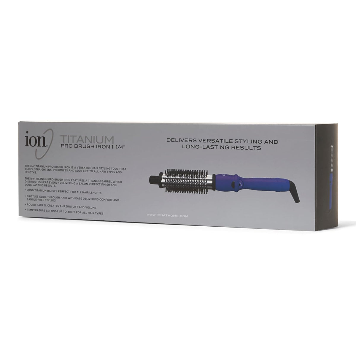 ion Titanium Pro Brush Iron in use styling hair