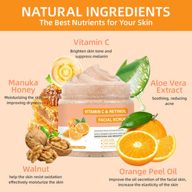 IREV Vitamin C Face Scrub with natural ingredients display