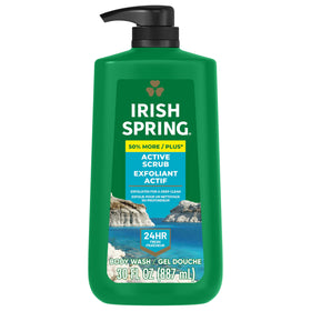 Irish Spring Active Scrub Body Wash 30 fl oz pump bottle front view