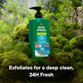 Irish Spring Active Scrub Body Wash side view showing pump